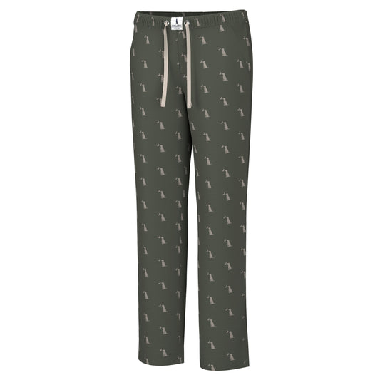 Pajama Pant - Dark Olive Dog & Moon