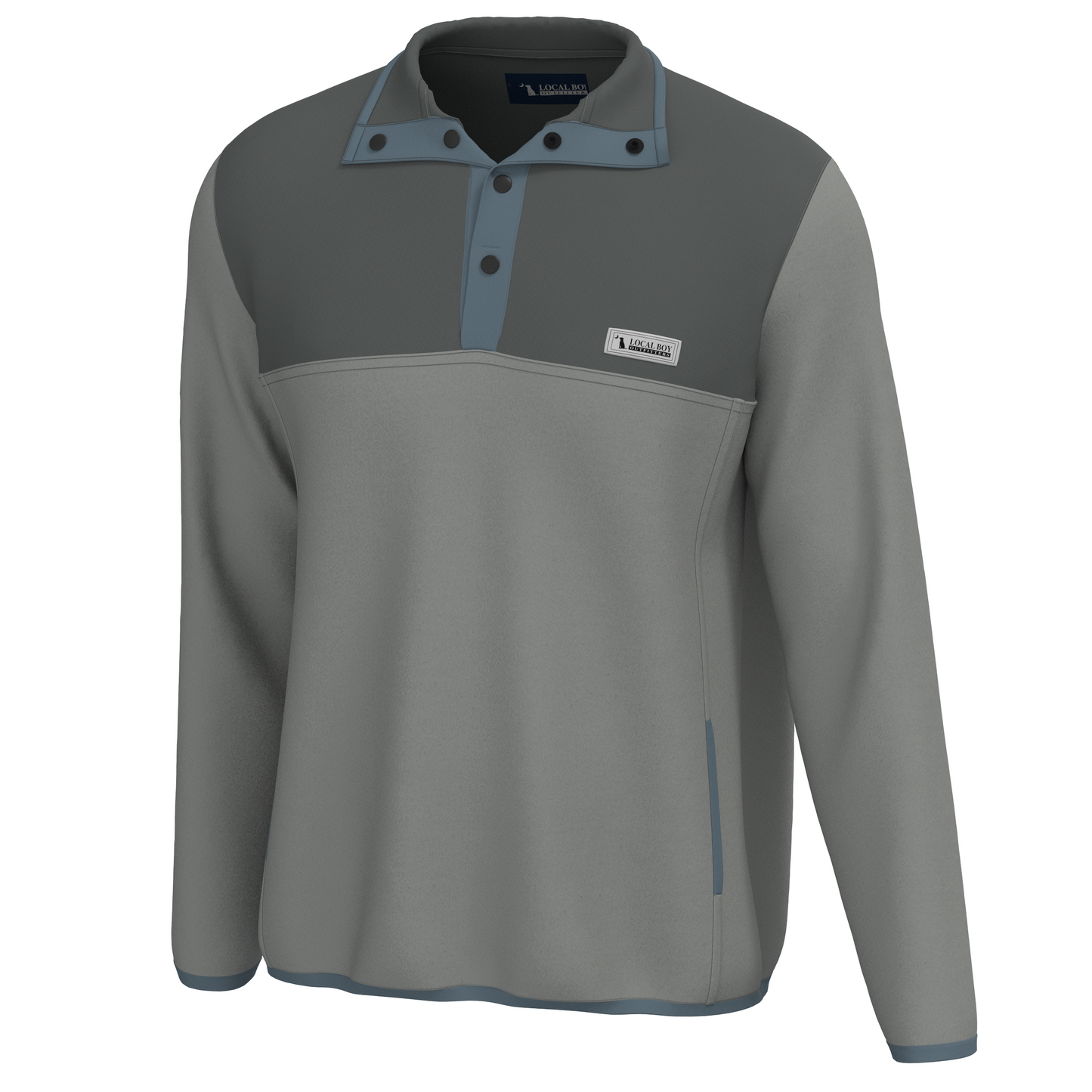Quarter Snap Pullover - Navy / Light Blue