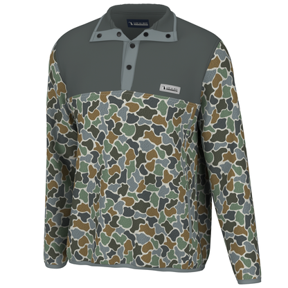 Quarter Snap Pullover - Forest Camo Bluff