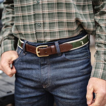 Ribbon Belt - Blue Dog & Moon