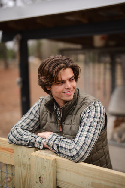 Brick Quilted Vest - Coffee