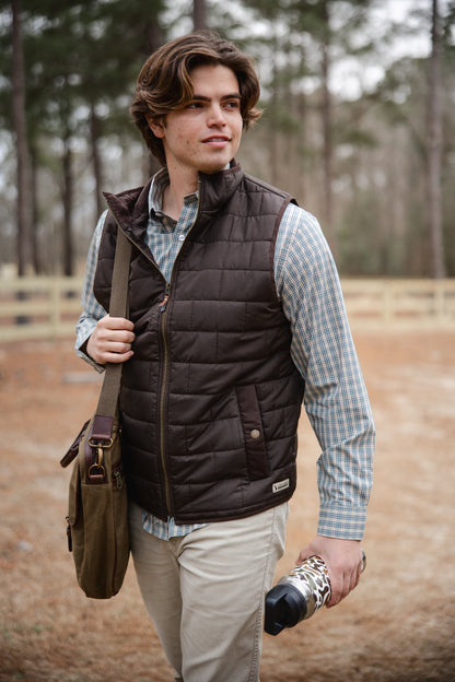 Brick Quilted Vest - Slate