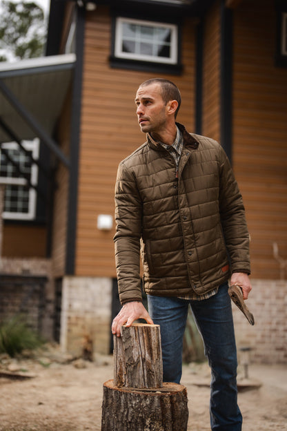 Brick Quilted Jacket - Mocha