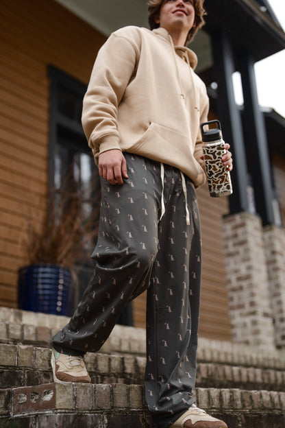 Pajama Pant - Dark Olive Dog & Moon