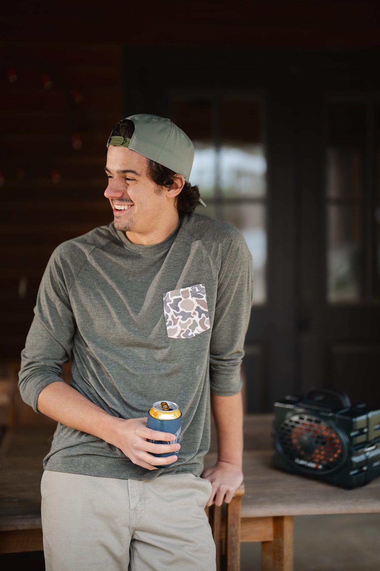 L/S Heather-Blend Crew - Mud