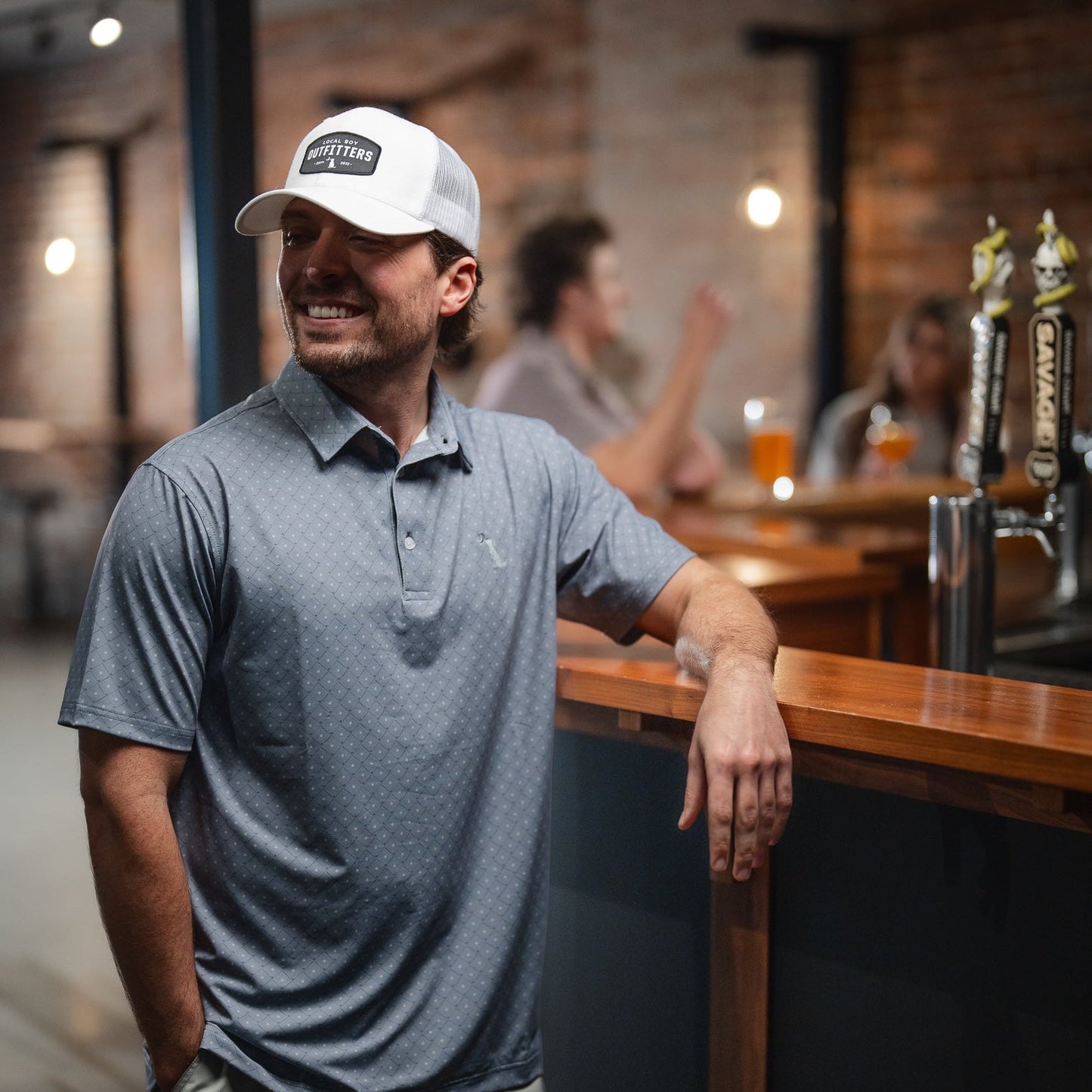 Woven Patch Trucker Hat - White