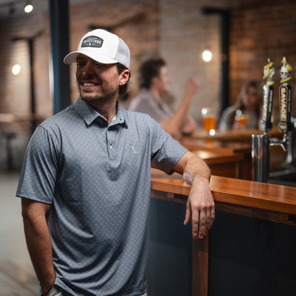 Woven Patch Trucker Hat - White