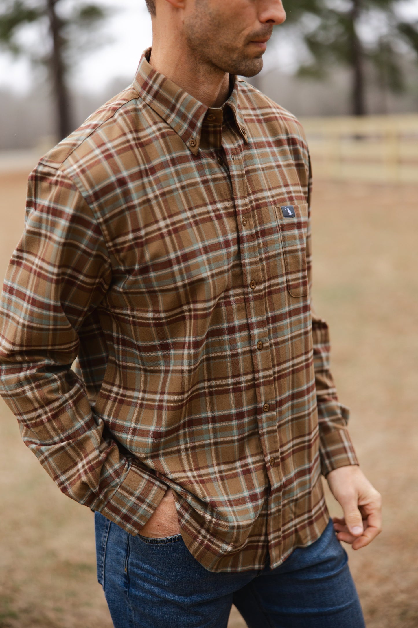 Zeigler Stretch Flannel - Rust/Red/Green
