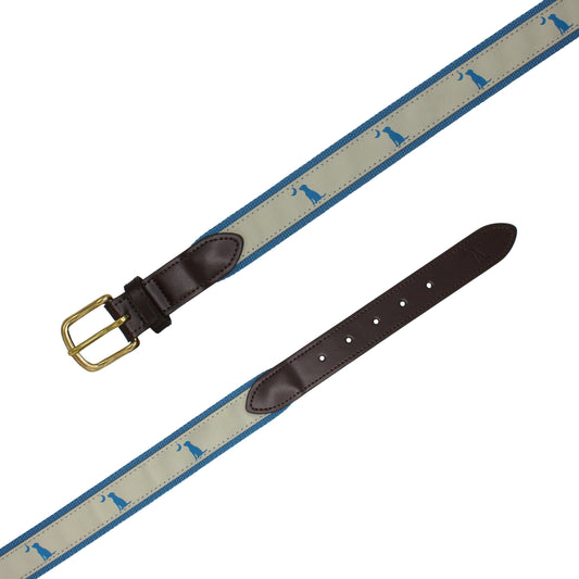Ribbon Belt - Khaki Dog & Moon