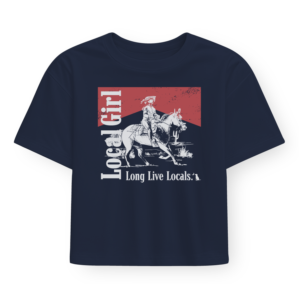 LG Graphic Cropped Tee - Smoked Cowgirl