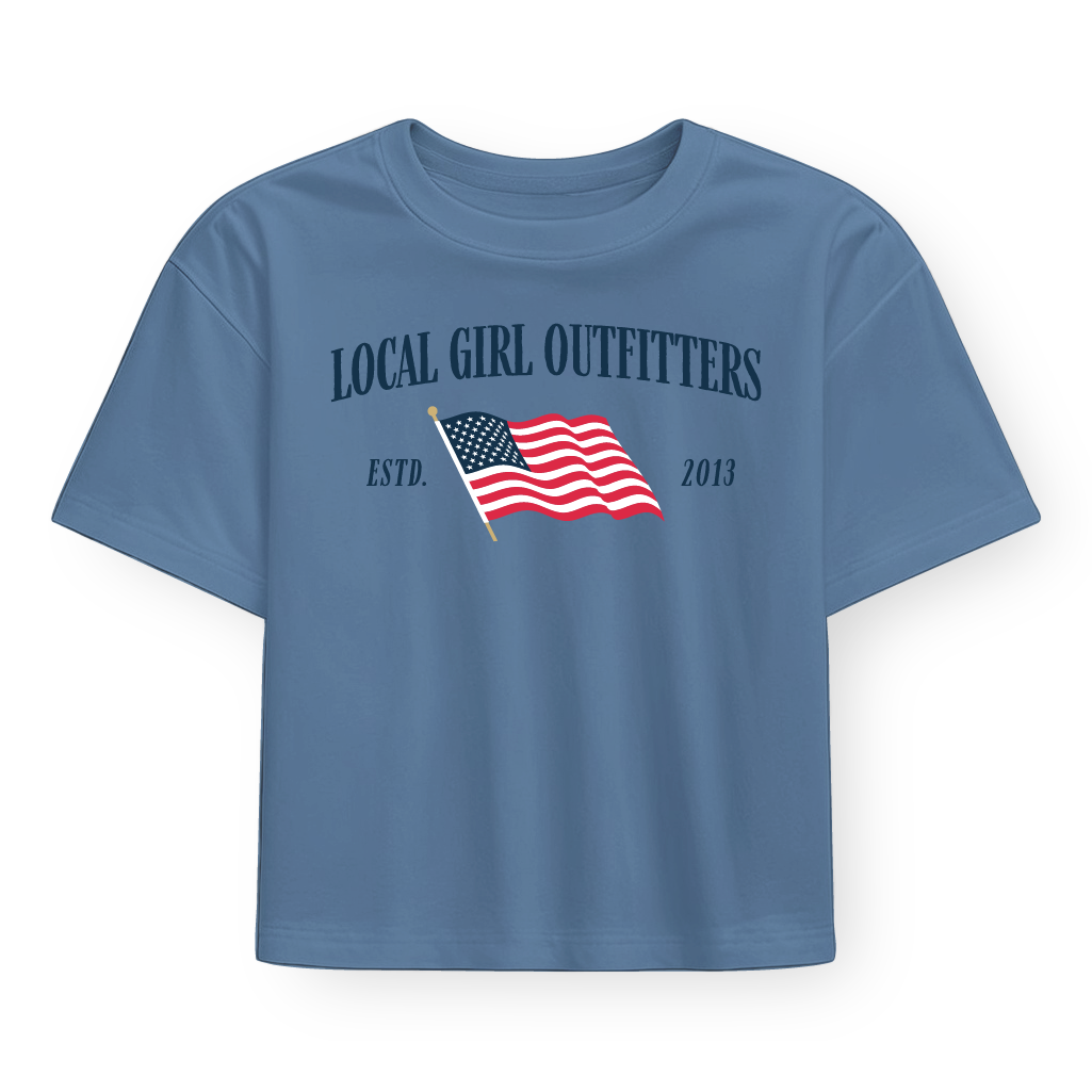 LG Graphic Cropped Tee - Stars & Stripes