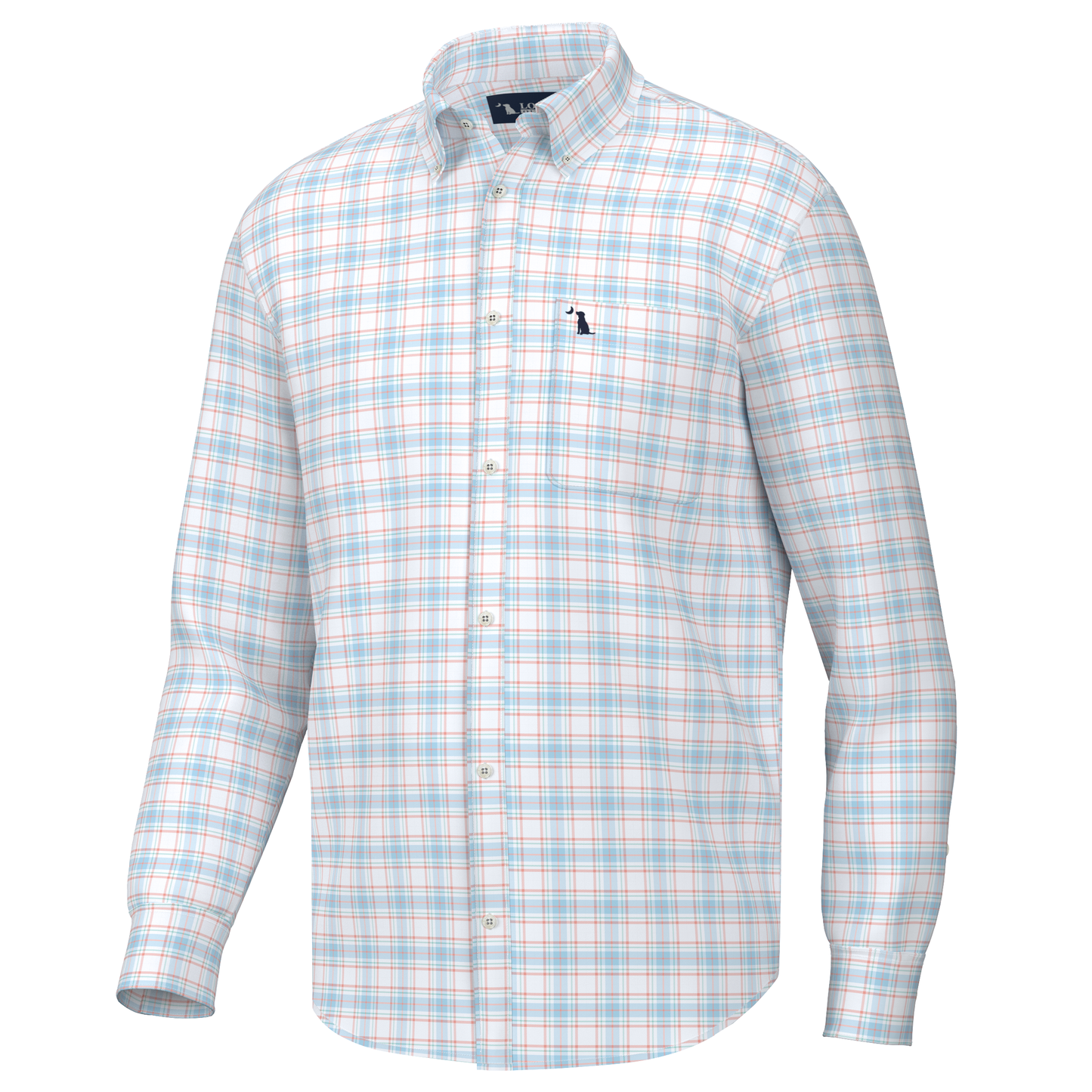 Evans Dress Shirt - Coral/Light Blue/Mint