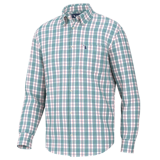Hutto Dress Shirt - Teal/Dark Teal/Coral