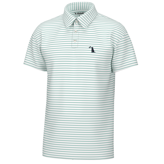 Edisto Polo - Turquoise/White