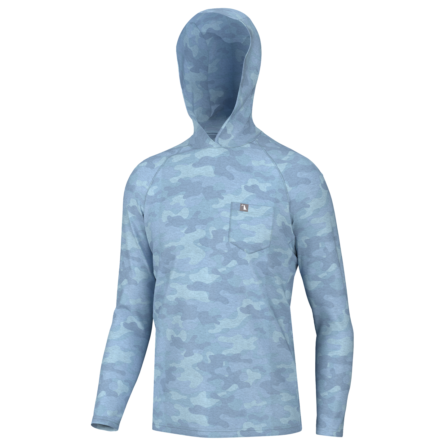 Heather Blend Hoodie - Light Blue Camo