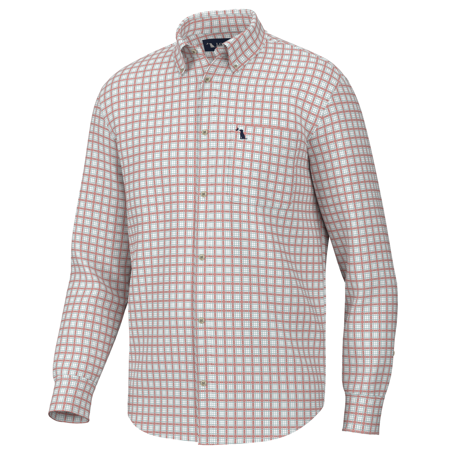 Faulk Dress Shirt - Salmon/Light Teal/Teal