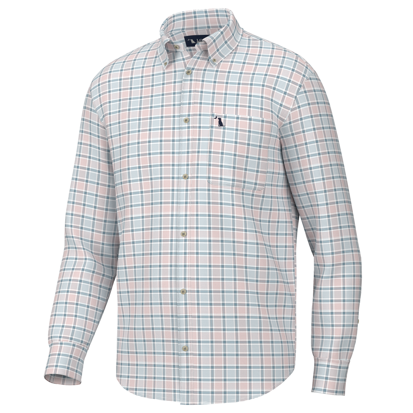 Stamps Dress Shirt - Sale - Salmon/Slate/Light Blue