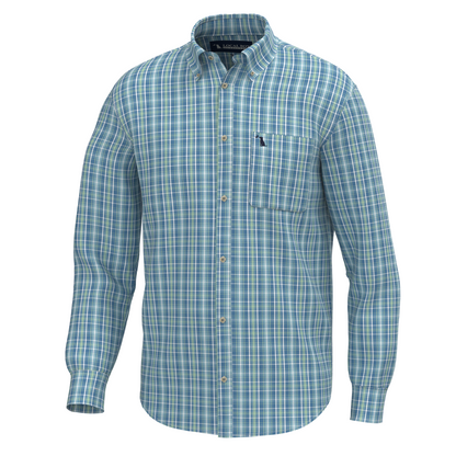 Sherry Dress Shirt - Teal/Lime/Sailor Blue