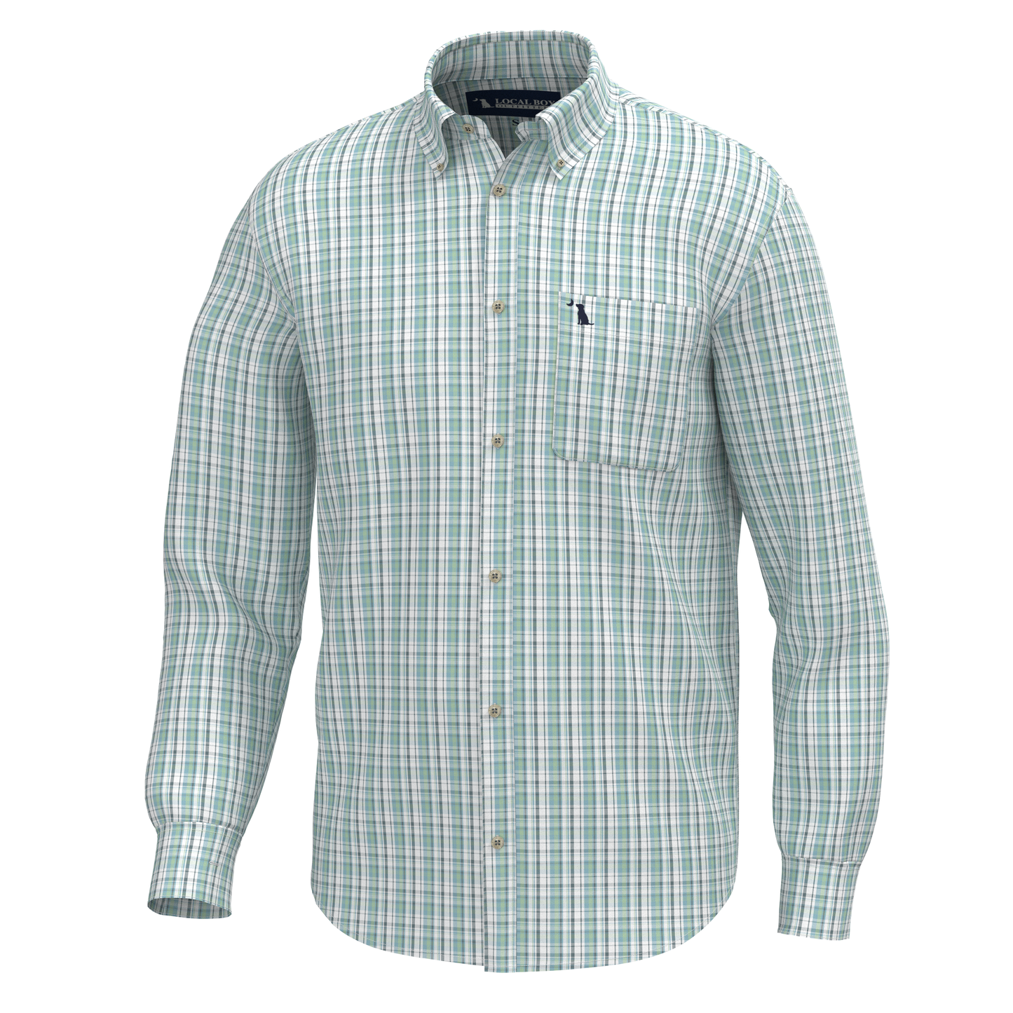 Lee Dress Shirt - Teal/Lime/Slate