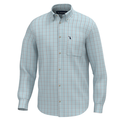 Buffkin Dress Shirt - Teal/Aqua/Salmon
