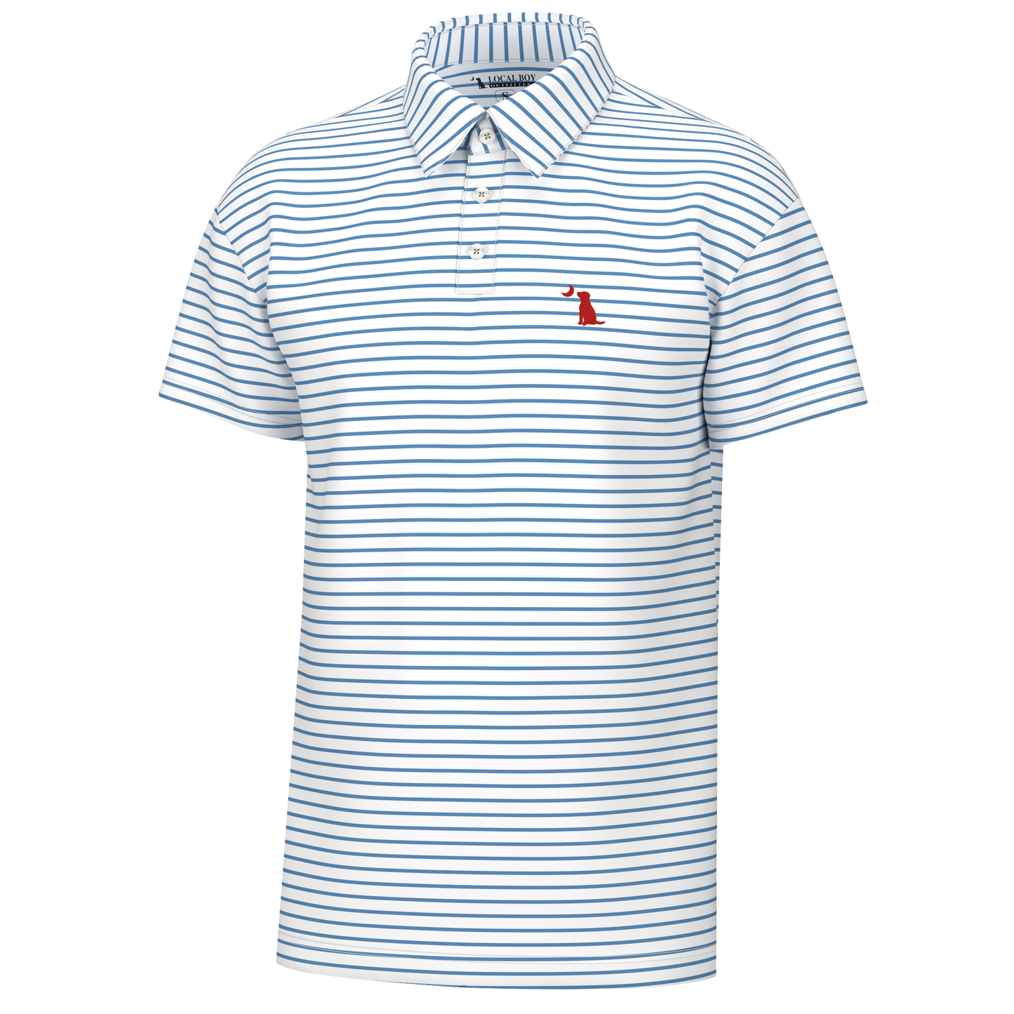 Edisto Polo - Peach/White
