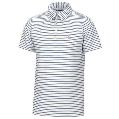 Edisto Polo - Peach/White