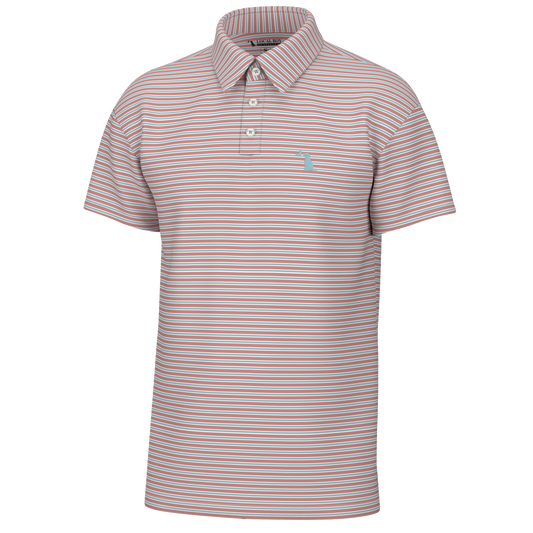 Surfside Polo - Salmon/Light Blue/White
