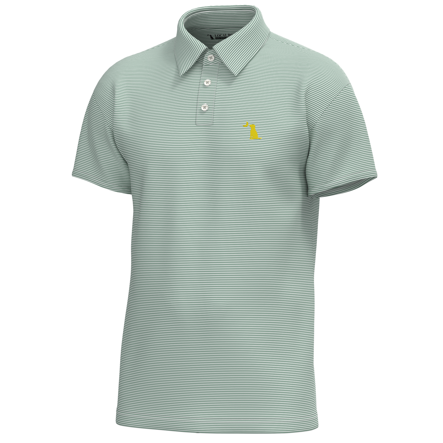 Driftwood Polo - Striped Pale Sage