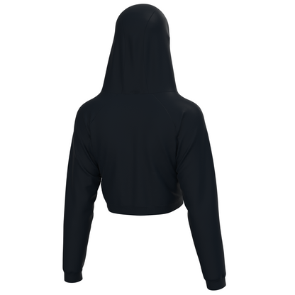 Local Girl Velvet Fleece Cropped Hoodie - Black