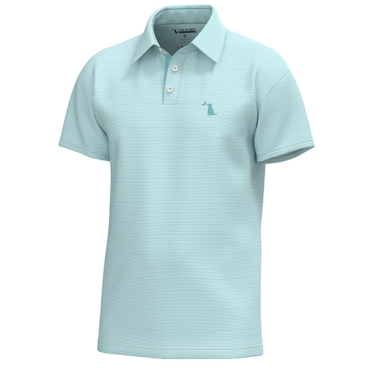 Youth Palms Polo - Aqua/White