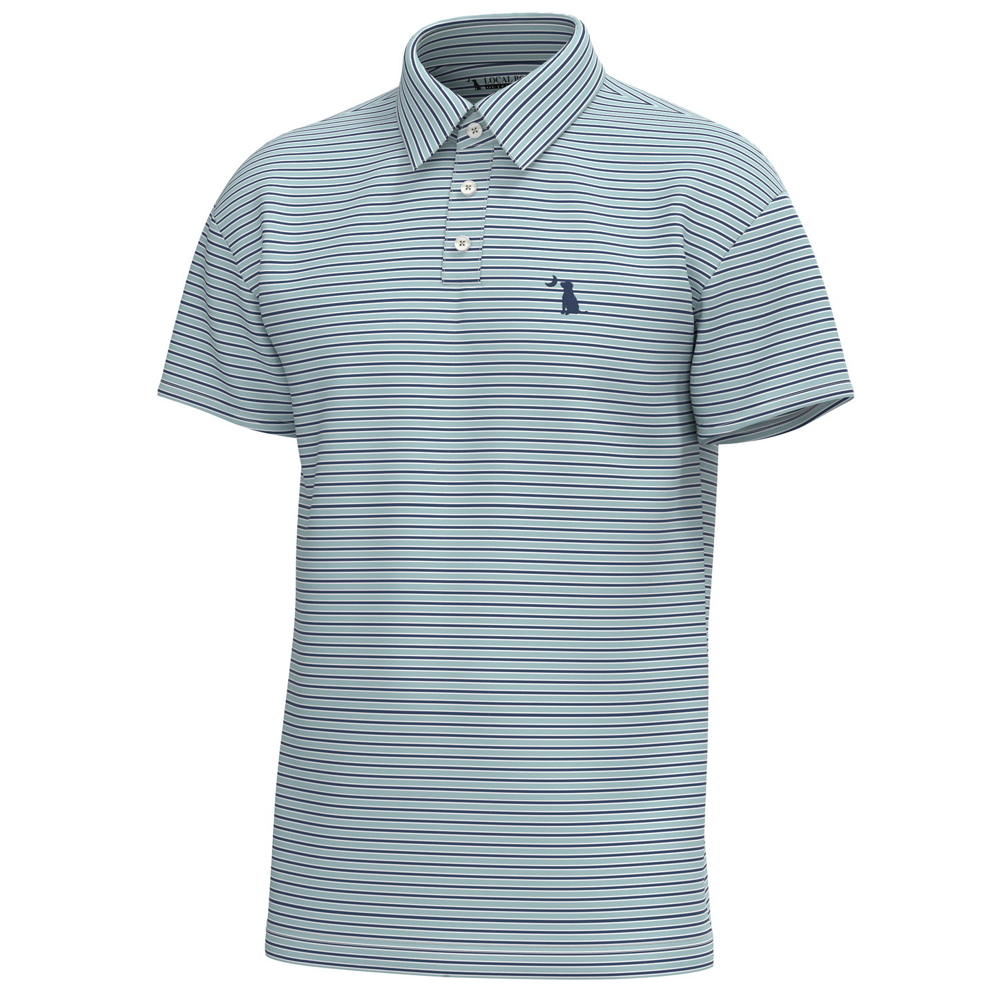 Surfside Polo - Ice Blue/Light Sand/White