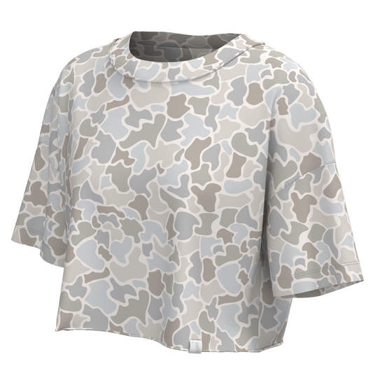LG Boxy Crop Tee - Forest Camo Saltwater