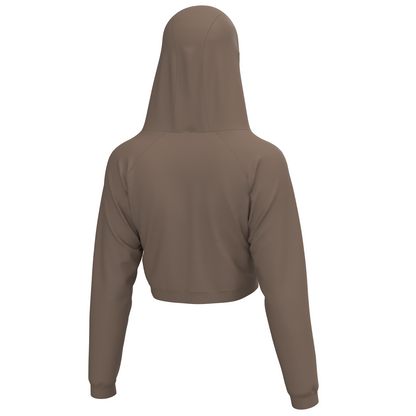 Local Girl Velvet Fleece Cropped Hoodie - Cocoa