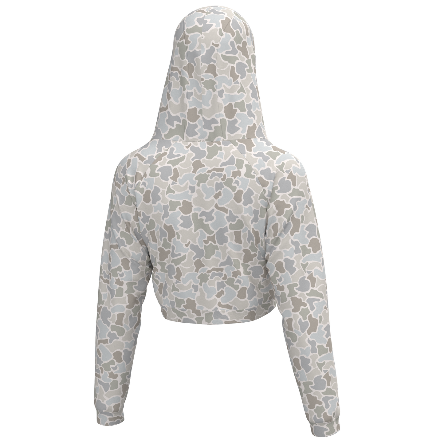 Local Girl Velvet Fleece Cropped Hoodie - Forest Camo Saltwater