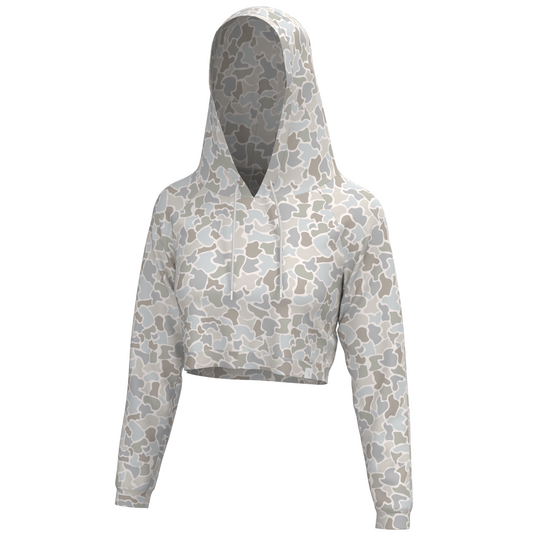 LG Velvet Fleece Cropped Hoodie - Forest Camo Saltwater