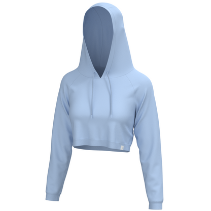 Local Girl Velvet Fleece Cropped Hoodie - Periwinkle