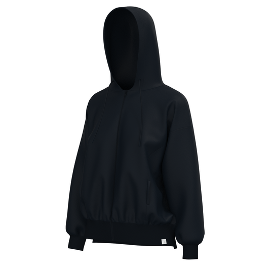 LG Velvet Fleece Front Zip Hoodie - Black
