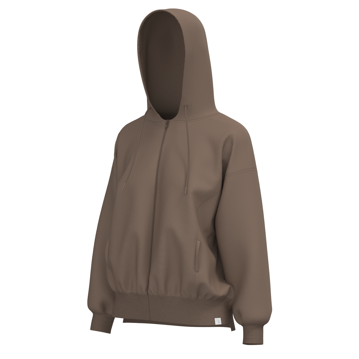 Local Girl Velvet Fleece Front Zip Hoodie - Cocoa