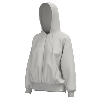 Local Girl Velvet Fleece Front Zip Hoodie - Light Sand