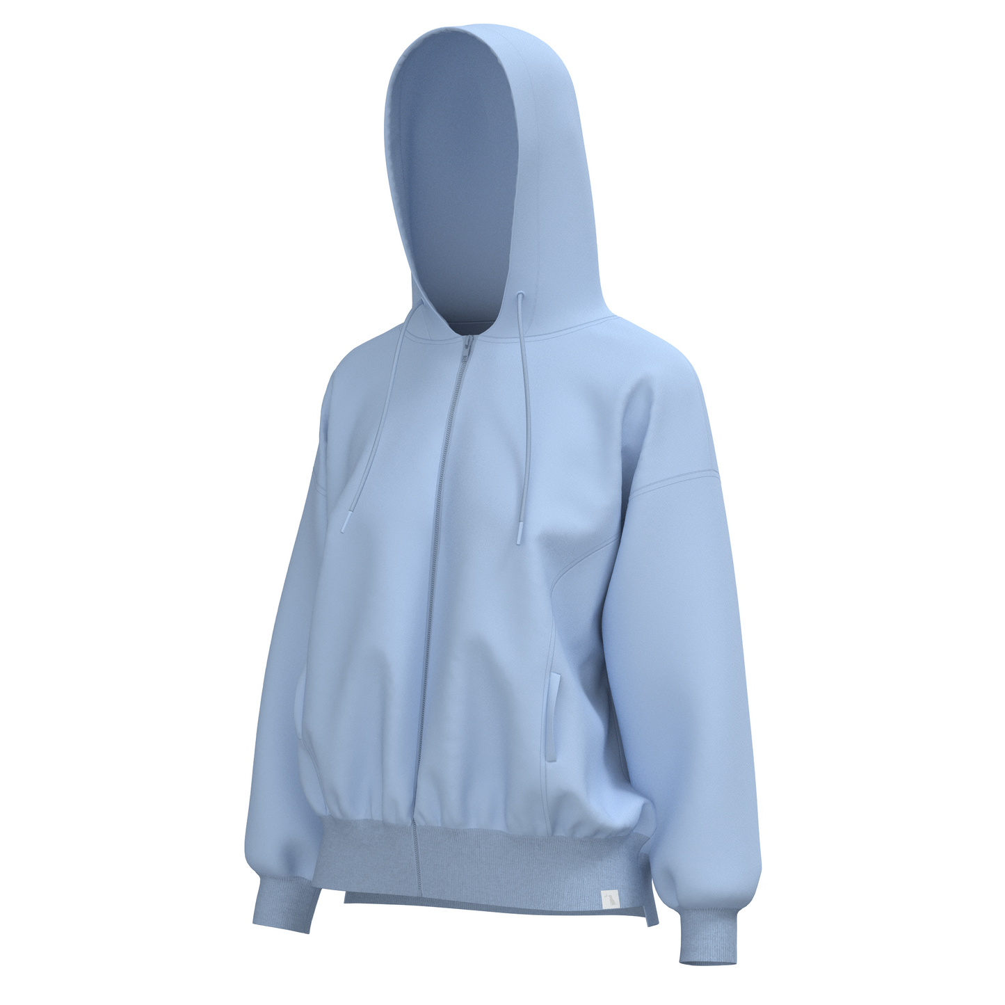 Local Girl Velvet Fleece Front Zip Hoodie - Periwinkle