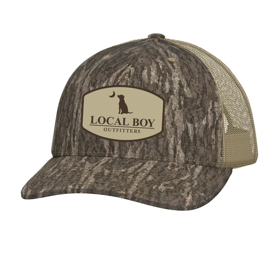 Youth Pocket Badge Trucker Hat - Mossy Oak Bottomland