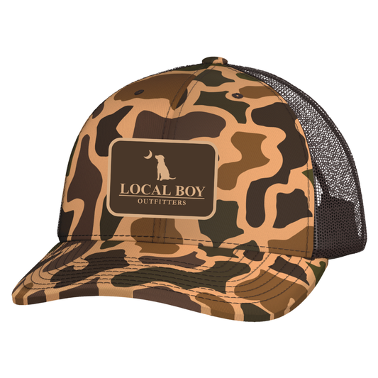 Pocket Patch Trucker Hat - Old School Camo