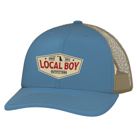 Standard Badge Trucker Hat - Columbia Blue/Khaki
