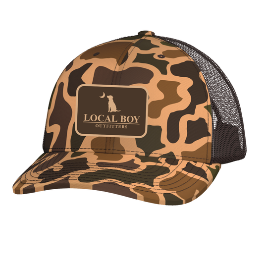 Youth Pocket Patch Trucker Hat - Old School Camo