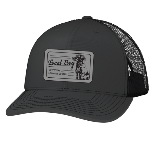 Youth Scruffy Patch Trucker Hat - Charcoal/Black