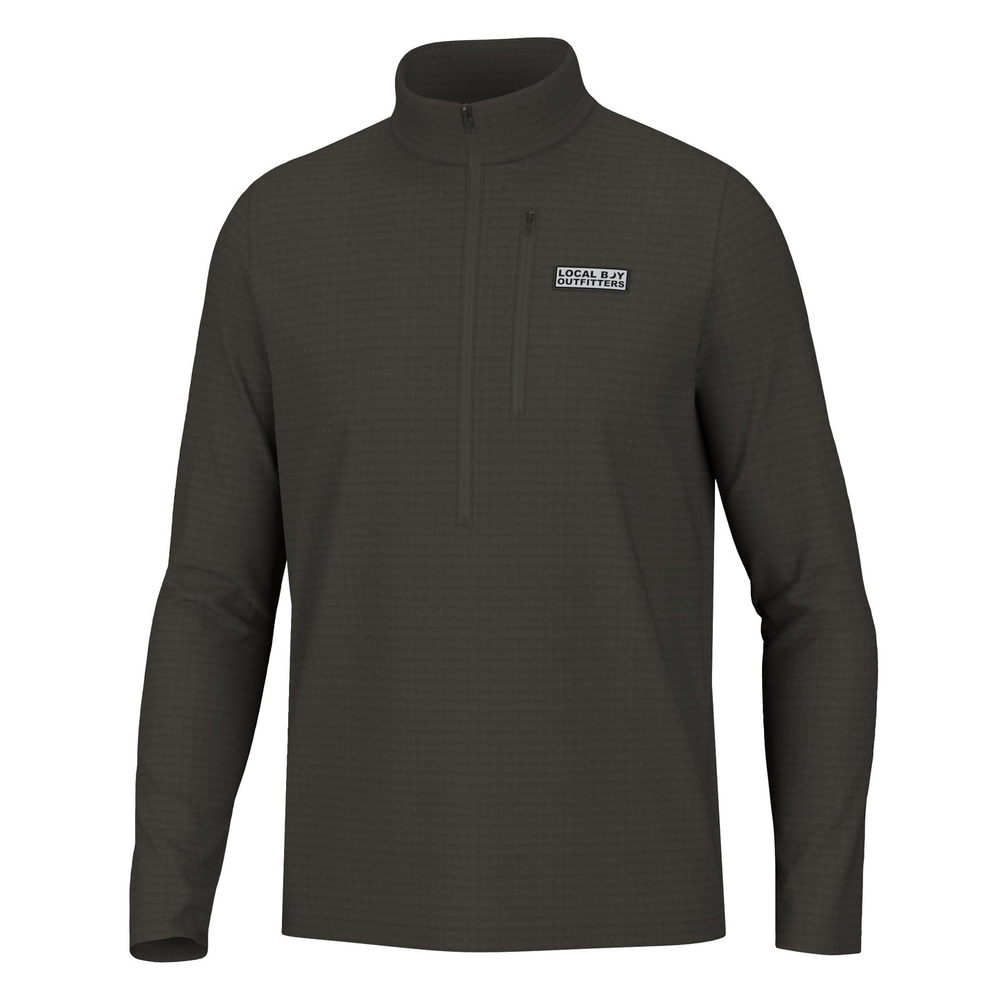 Waffle Half Zip - Olive Green