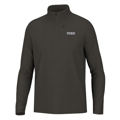 Waffle Half Zip - Olive Green