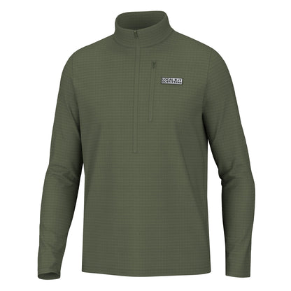 Waffle Half Zip - Olive Green