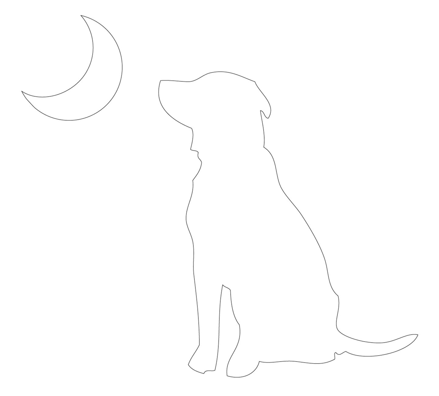 Local Boy Dog & Moon Decal - White
