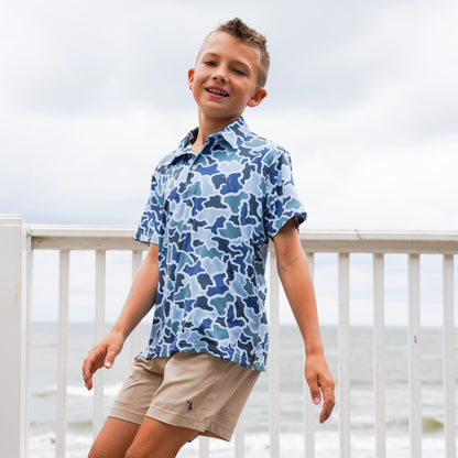Youth Dirty Myrtle Polo - Blue Dog & Moon Camo